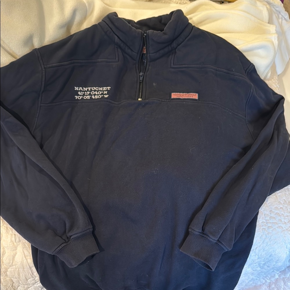Vineyard Vines Nantucket Navy Quarter-Zip Pullover